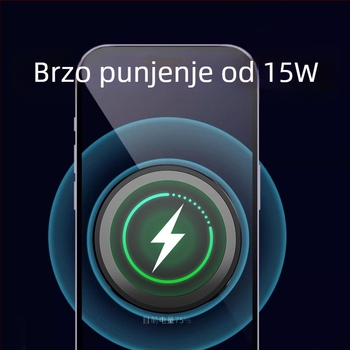 Automobilski magnetski bežični punjač za iPhone – 15W brzo punjenje QC3.0, 9V/2A, 12V/2A, nosač za telefon