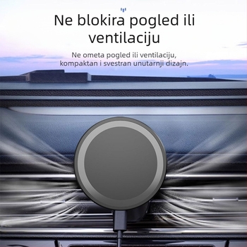 Automobilski magnetski bežični punjač za iPhone – 15W brzo punjenje QC3.0, 9V/2A, 12V/2A, nosač za telefon