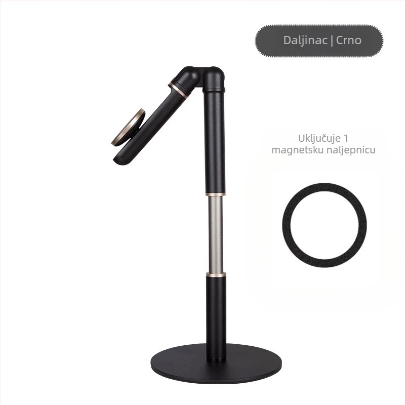 Držač za nadzorno snimanje za pametne telefone — univerzalan, magnetski držač za prijenos uživo; materijal: ABS + aluminijska legura + silikon; kompatibilan s držačem za kameru na mobitelu