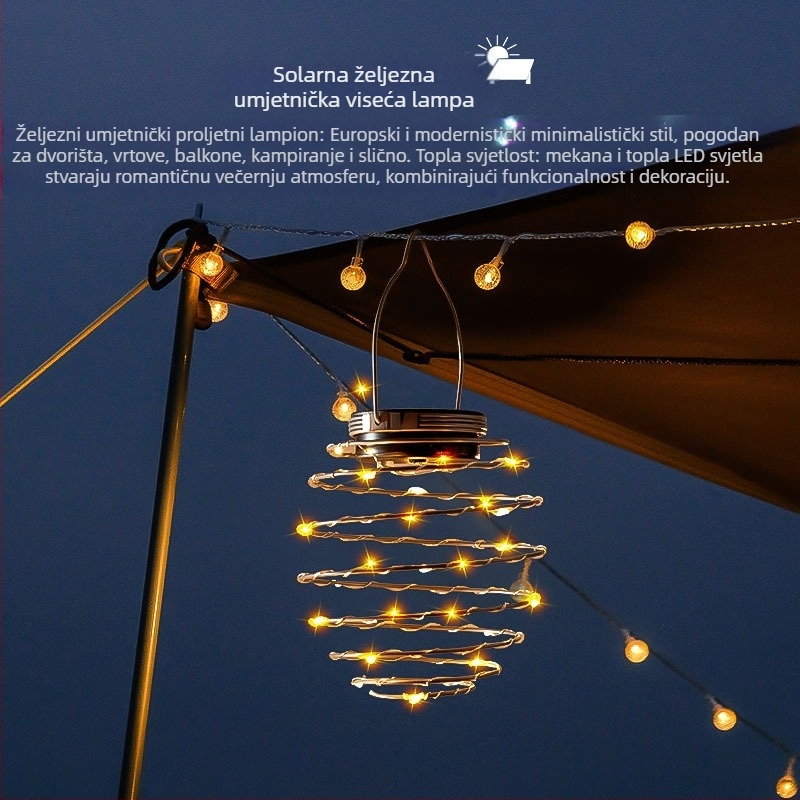 Solarni fenjer od kovanog željeza u obliku ananasa za vrt – LED vanjska rasvjeta IP65