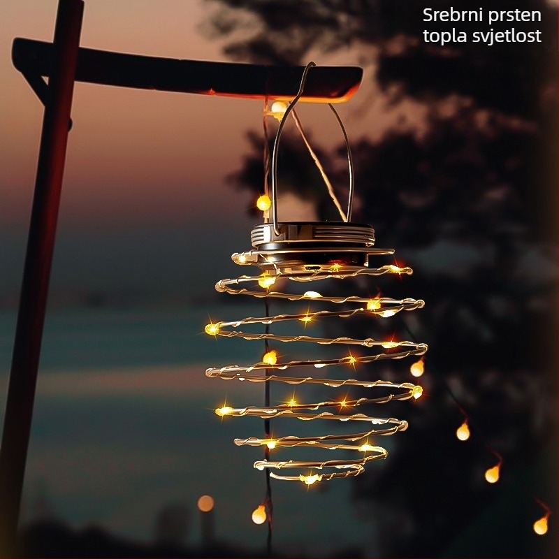 Solarni fenjer od kovanog željeza u obliku ananasa za vrt – LED vanjska rasvjeta IP65