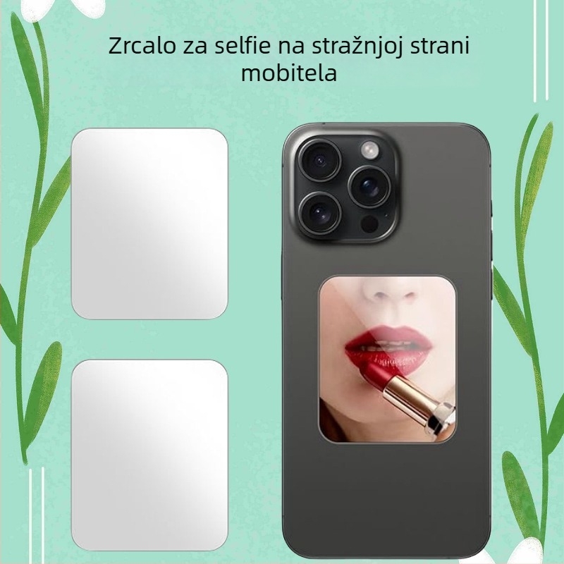 Zadnji selfie ogledalo za pametni telefon, prenosno mini ogledalo za šminku za vlog i fotografiju, kaljeno staklo, HD slika, opća kompatibilnost