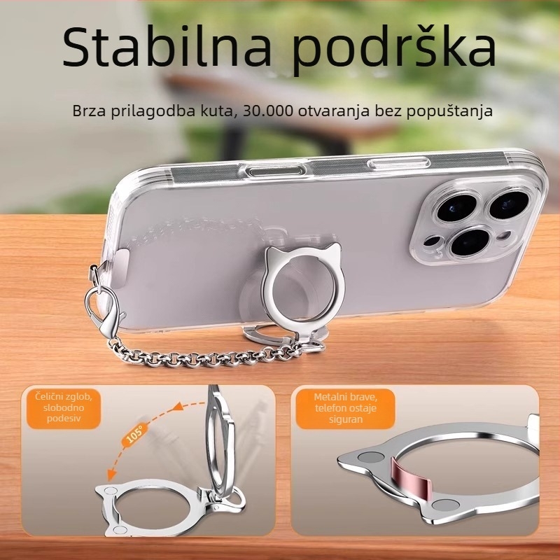 Privjesak za mobitel s dizajnom mačje glave, legura, metalna kopča, odvojivi kaiš, izdržljiv