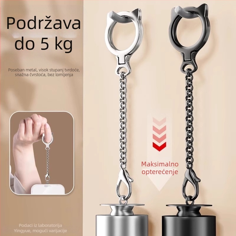 Privjesak za mobitel s dizajnom mačje glave, legura, metalna kopča, odvojivi kaiš, izdržljiv