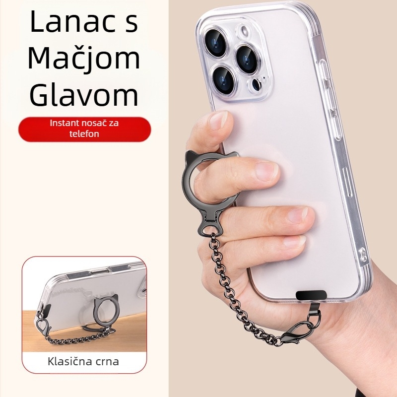 Privjesak za mobitel s dizajnom mačje glave, legura, metalna kopča, odvojivi kaiš, izdržljiv