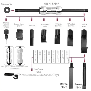 Musen tang Sliding Hammer Puller za popravak udubljenja na automobilu