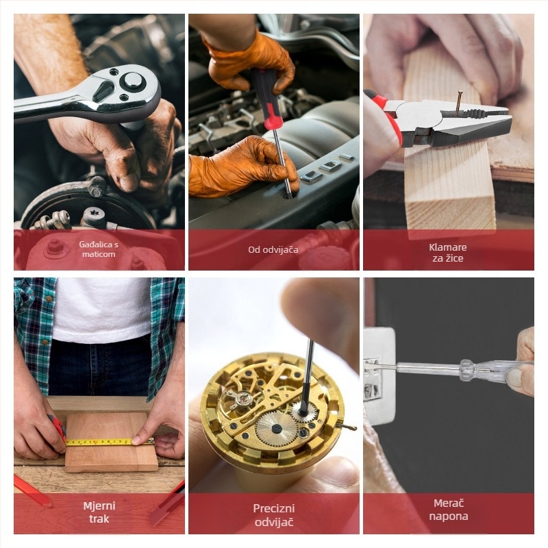 Hi-Spec alatni set od 166 komada za kućnu upotrebu i popravak auta, od karbonskog čelika, u prenosnoj metalnoj kutiji