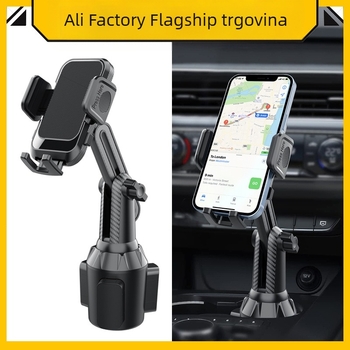 Držač za telefon u automobilu, u držač za čašu, okret 360°, univerzalna kompatibilnost, pričvršćivanje klikom, mogućnost prilagodbe