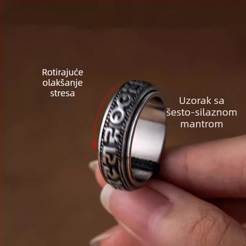 Privjesak za futrolu mobitela s narukvicom, okretni metalni prsten, motiv Six-Character Mantra, unisex dekorativni dodatak, lijevani spoj