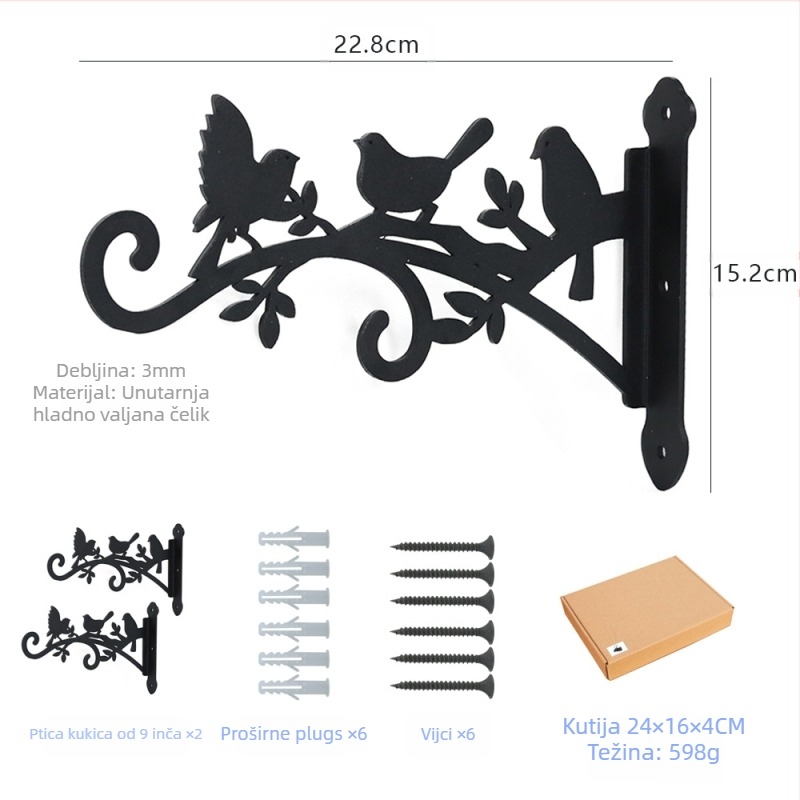Kovana željezna viseća ukrasna pločica za drvo s motivima ptica, gravirano; idealan poklon za završnu školu, novi dom; Božić, Dan zaljubljenih, Noć vještica