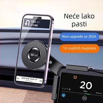Tesla Model Y magnetski držač za telefon u automobilu s plutajućim zaslonom, snap-on montaža, 10W bežično punjenje