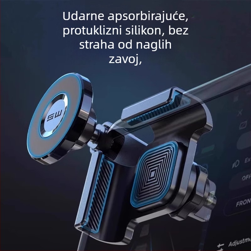 Tesla Model Y magnetski držač za telefon u automobilu s plutajućim zaslonom, snap-on montaža, 10W bežično punjenje