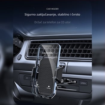 ZYhy držač za telefon u automobilu – rotirajući nosač CD slot, plastika, mogućnost prilagodbe