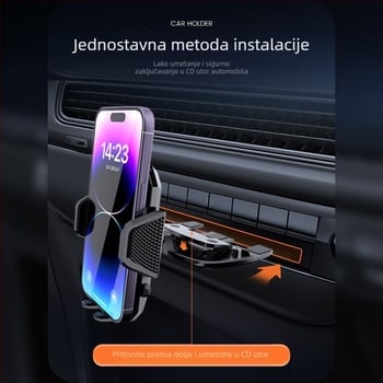ZYhy držač za telefon u automobilu – rotirajući nosač CD slot, plastika, mogućnost prilagodbe