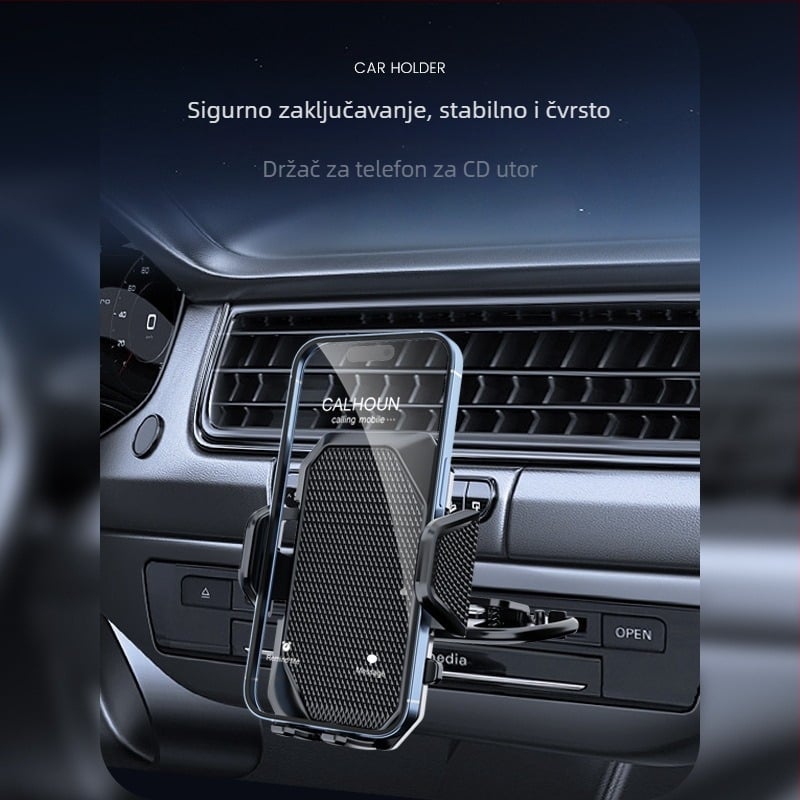 ZYhy držač za telefon u automobilu – rotirajući nosač CD slot, plastika, mogućnost prilagodbe