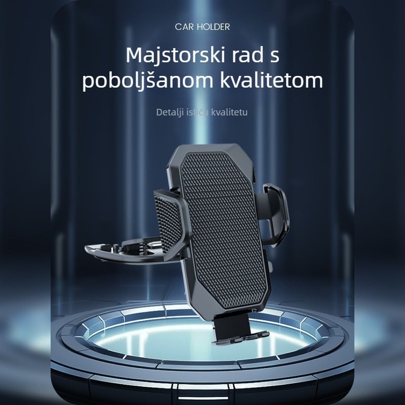 ZYhy držač za telefon u automobilu – rotirajući nosač CD slot, plastika, mogućnost prilagodbe