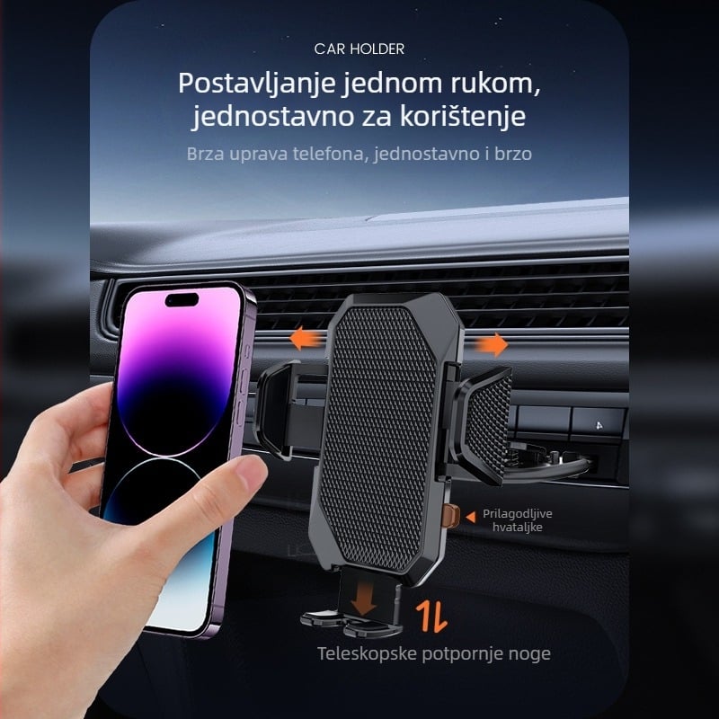 ZYhy držač za telefon u automobilu – rotirajući nosač CD slot, plastika, mogućnost prilagodbe