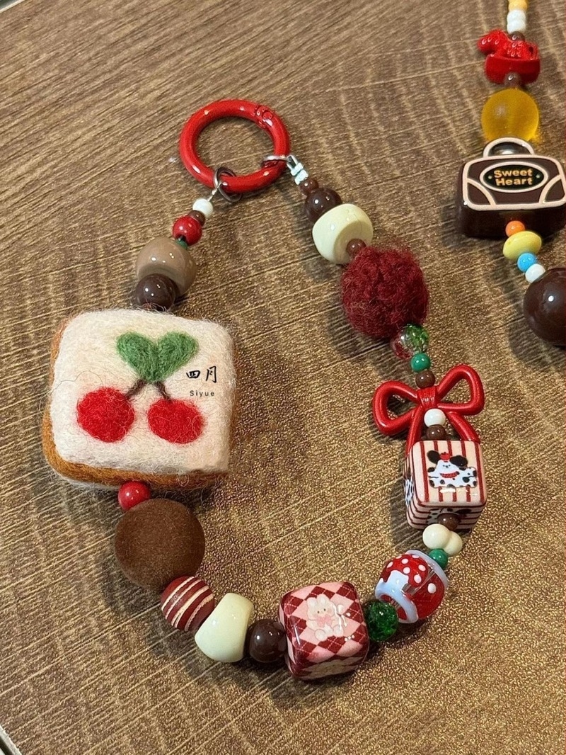 Unisex najlonski privezak za telefon s keramičkim geometrijskim privjeskom, plastična kopča, pojedinačno pakirano