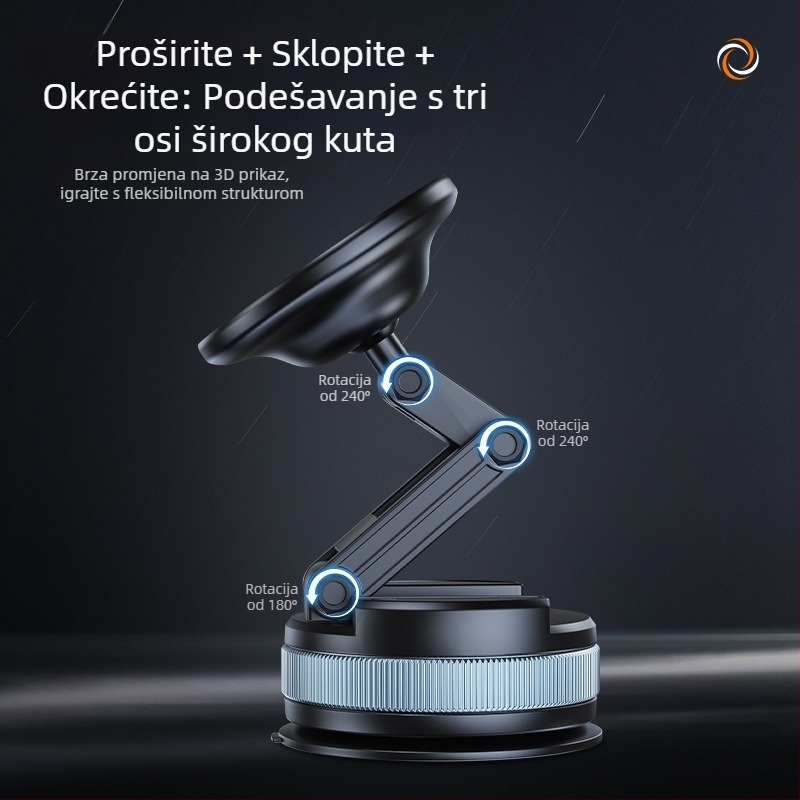 Držač za mobitel u automobilu sa usisnom čašom, magnetskim vakuum dizajnom, sklopnim dizajnom