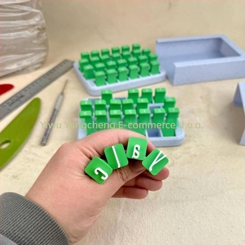 Set pečata od gline s alfabetom – velika i mala slova, PLA materijal, ubrizgano oblikovanje, model igre, kvadratni stil