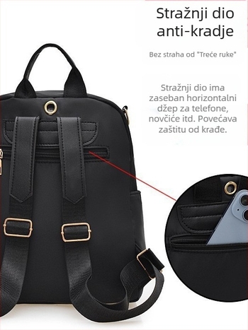 Nylon gradska ruksak, street fashion stil, vodootporan i otporan, zatvaranje na zip, proljeće 2025