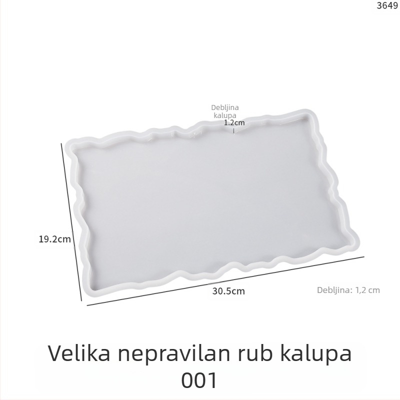 Silikonski kalup za smolu DIY - nepravilni pravokutni kalup s čipkastim rubom za pladanj voća