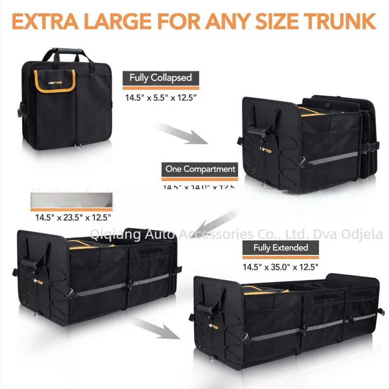 Kutija za skladištenje u automobilu s izolacijom, vodootporna, sklopiva, s ručkom i kotačićima