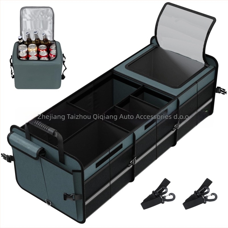 Kutija za skladištenje u automobilu s izolacijom, vodootporna, sklopiva, s ručkom i kotačićima
