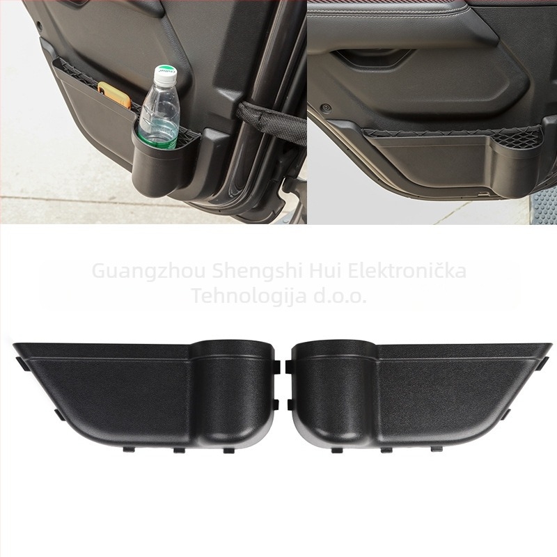 Kutija za pohranu na vratima za Jeep Wrangler JK 2011-2017 s držačem za čaše, ABS, četiri vrata, instalacija bez oštećenja
