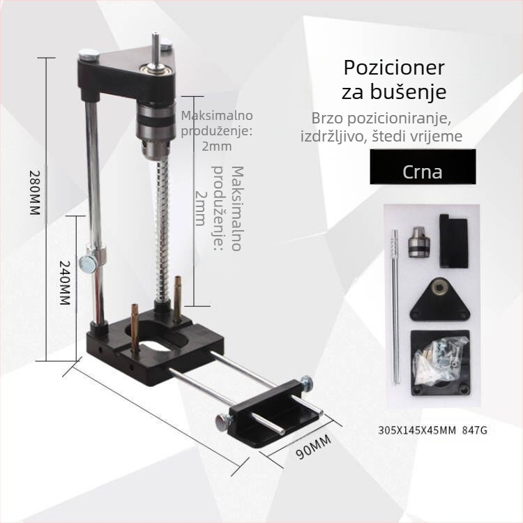 Woodpeckers prijenosni bušački lokator – precizan stolarski lokator, konstrukcija od metala i tehničke plastike, za kućnu uporabu