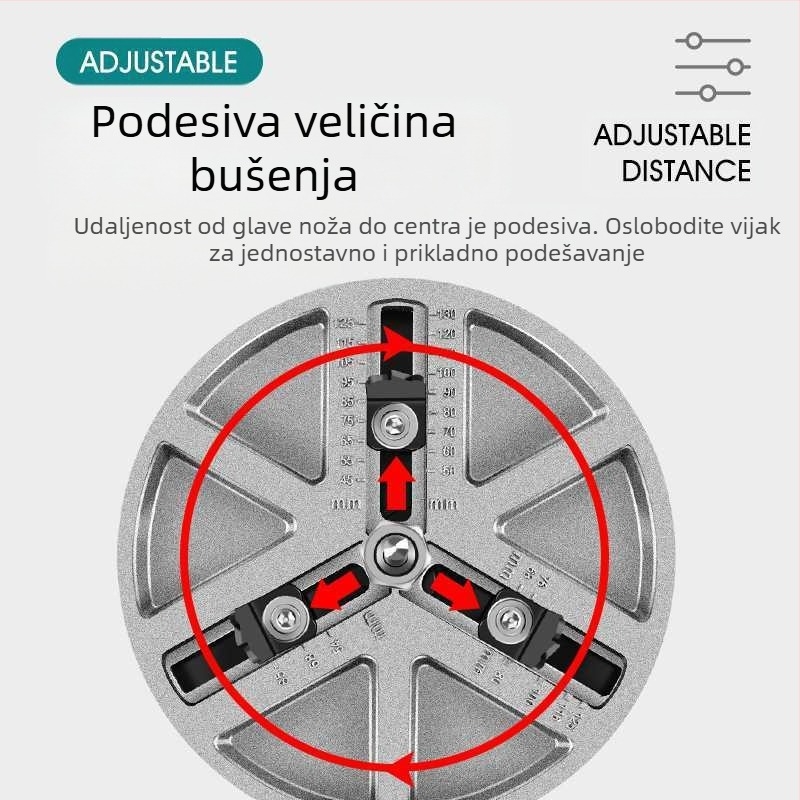 Prilagodljivi višenamjenski alat za bušenje rupa – za drvo, gips ploču, plast i aluminijsku ploču