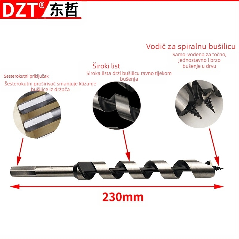 DZT/Dongzhe 6-dijelni set svrdla za drvo u drvenoj kutiji, 6-20