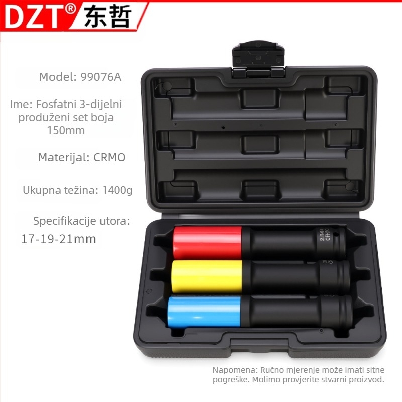 Set umetaka za utični ključ, 3 komada, krom-vanadij čelik, polirano kromiranje, metrički standard