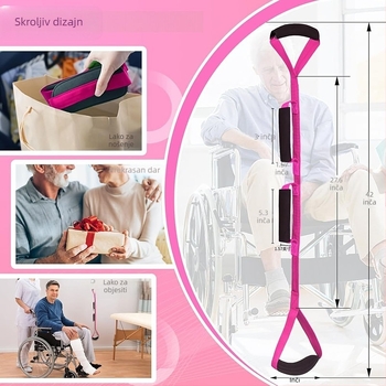 Pojas za podizanje noge s podstavljenom ručkom, najlon, zaštita listova, univerzalna primjena