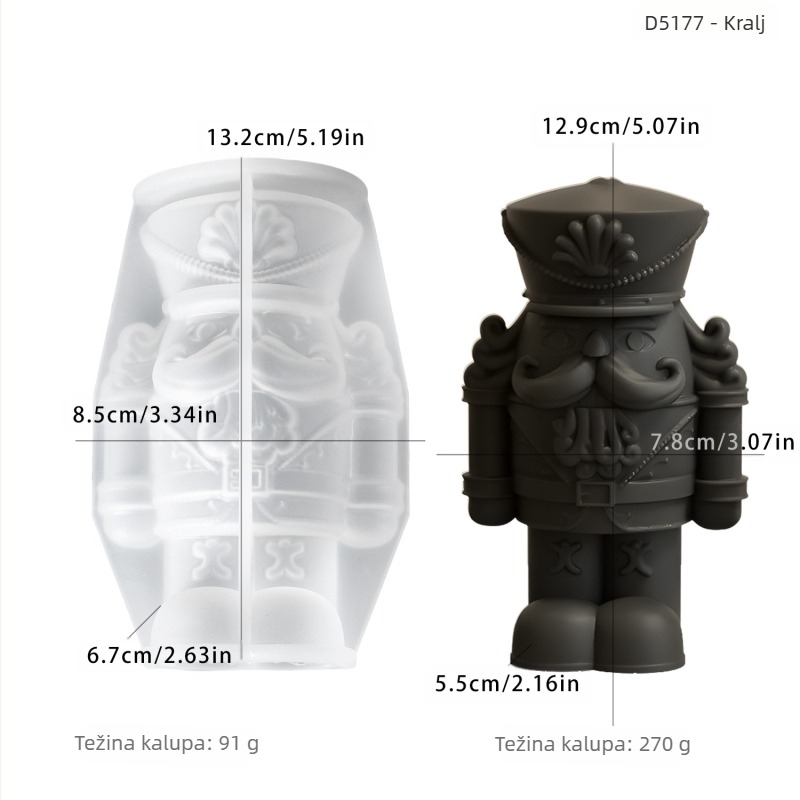 Silikonska kalupa za epoksidnu smolu – ukrasi za lutku, nepravilnog oblika, pogodan za lijevanje smole i gipsane kalupe za svijeće