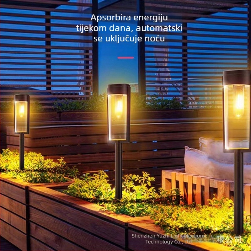 Solarna vanjska zidna svjetiljka s LED wolframovim vlaknom — IP65, 0,2 W, 1,2 V, vijek trajanja 10000 h