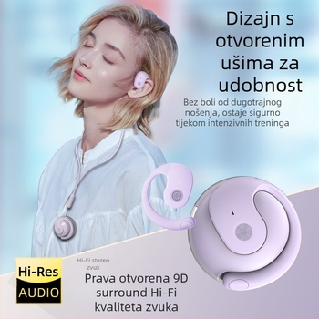 An shengye bežične slušalice s kukicom za uho, Bluetooth 5.4, IPX5 vodootporne, domet 10 m, trajanje baterije 4-8 h, stereo