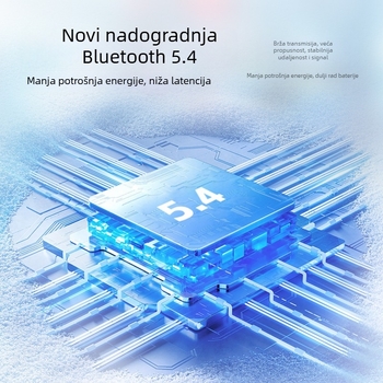 An shengye bežične slušalice s kukicom za uho, Bluetooth 5.4, IPX5 vodootporne, domet 10 m, trajanje baterije 4-8 h, stereo