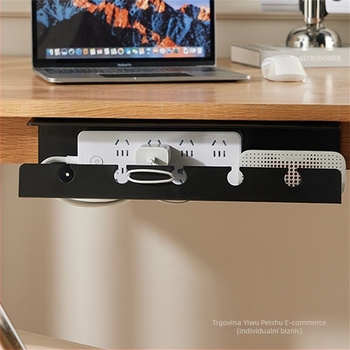 Kabel organizator ispod stola – kutija s prorezom za kabel, montaža bez bušenja