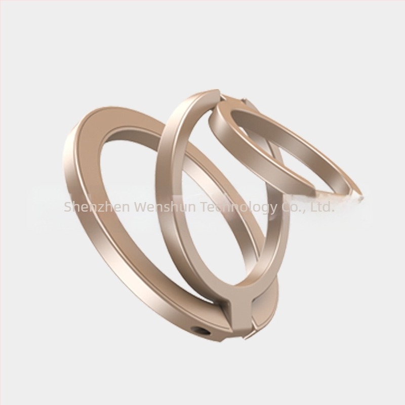 Držač za mobitel s prstenom i magnetom, od legure, trostruki sklopivi dizajn, uključuje magnetsku ploču, ljepilo, sjajnu naljepnicu