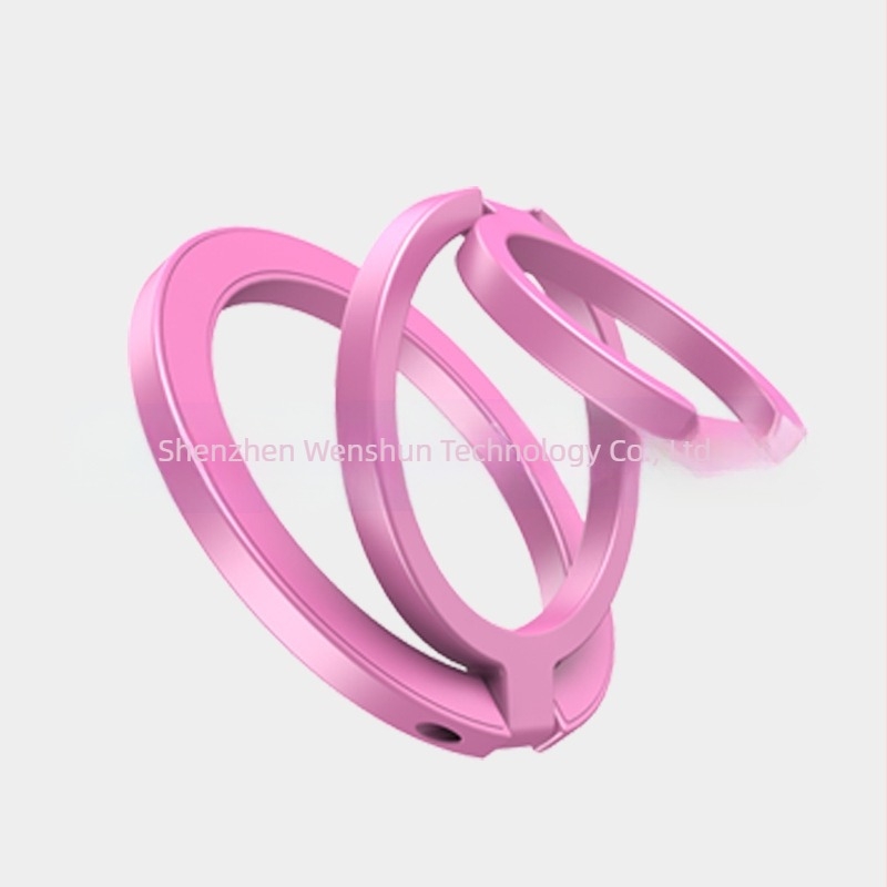 Držač za mobitel s prstenom i magnetom, od legure, trostruki sklopivi dizajn, uključuje magnetsku ploču, ljepilo, sjajnu naljepnicu