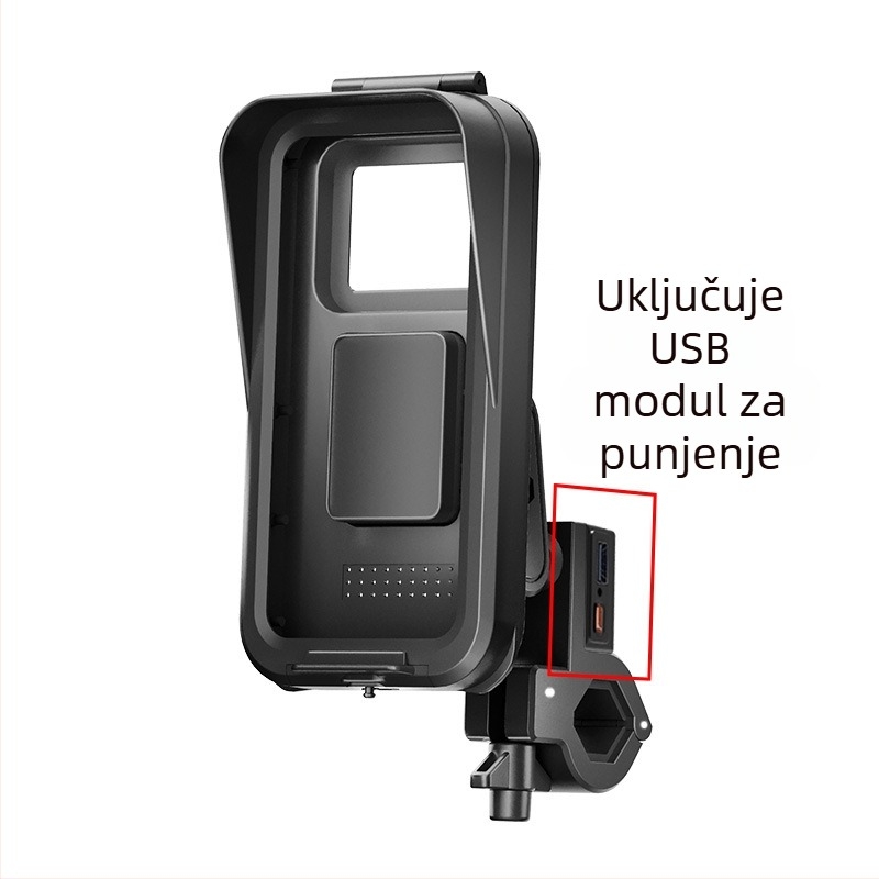 Držač telefona s napajanjem za električni motocikl, vodootporan plastični nosač za navigaciju na biciklu