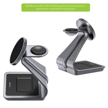 MagSafe 3-u-1 magnetski bežični punjač za Apple, Huawei i Samsung s magnetskim stalkom i brzim punjenjem QC3.0 — 22.5W