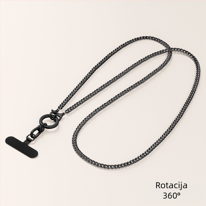 Lančić za mobitel s metalnim remenom i metalnom kopčom, elektroplatirani završetak, unisex, metalni klip