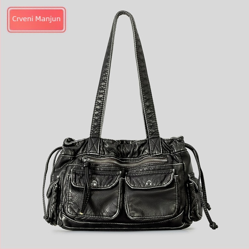 Torba za podlakticu PU, horizontalnog oblika kvadrata, zatvaranje trakom, unutarnja džep za telefon, s unutarnjim slojem