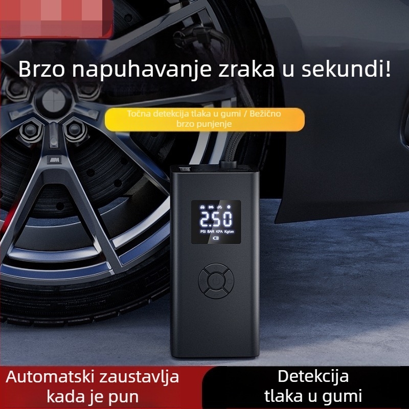 Automobilska pumpa za nadimanje s LED rasvjetom, 12V, 120W, 50 L/min, digitalni zaslon