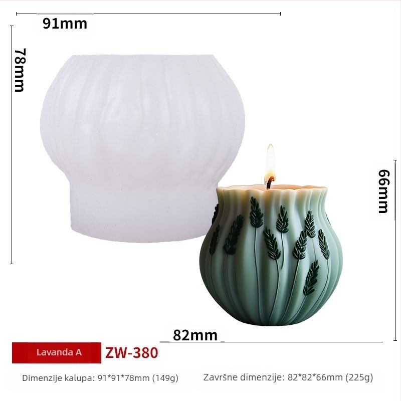 Nolaibao Silikonski kalup za svijeće – Nepravilni oblik, silikon visoke kvalitete, kalup za pečenje torti