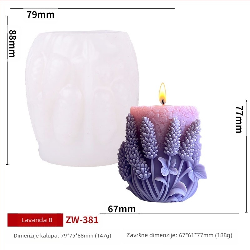 Nolaibao Silikonski kalup za svijeće – Nepravilni oblik, silikon visoke kvalitete, kalup za pečenje torti