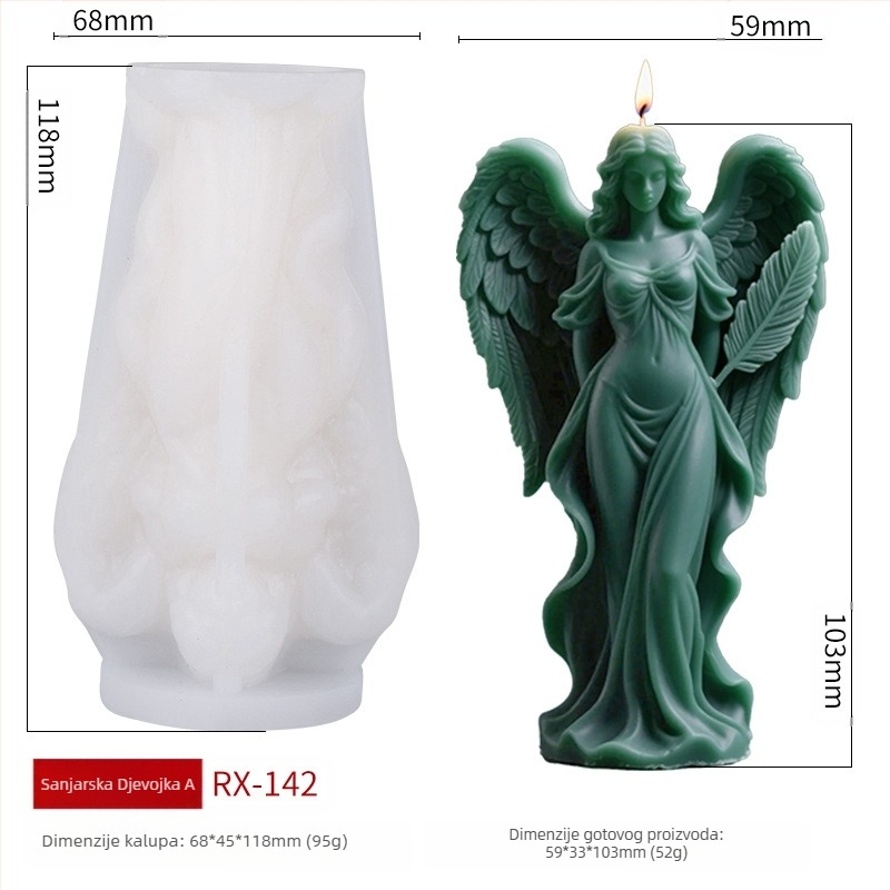 Nolape silikonska kalupa za svijeće, nepravilan oblik, DIY difuzni kamen