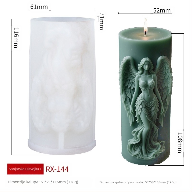 Nolape silikonska kalupa za svijeće, nepravilan oblik, DIY difuzni kamen